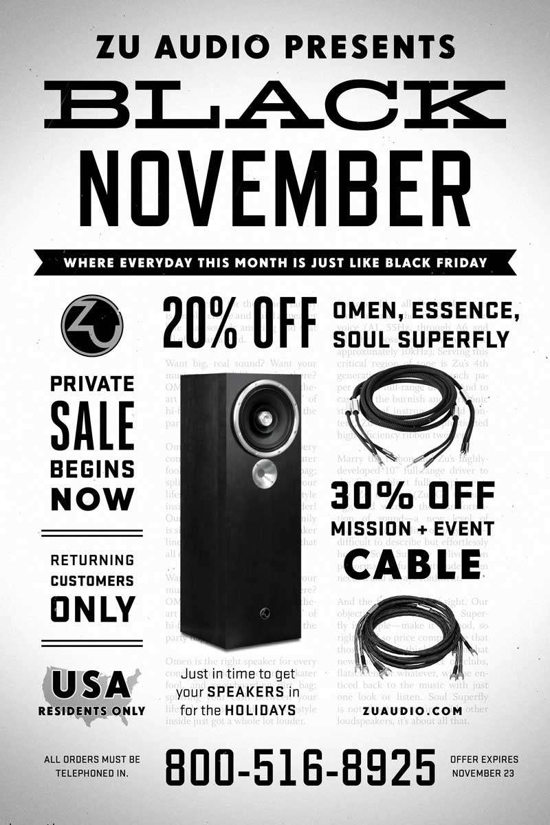 Zu Audio Presents Our Black November Sale Audioreview